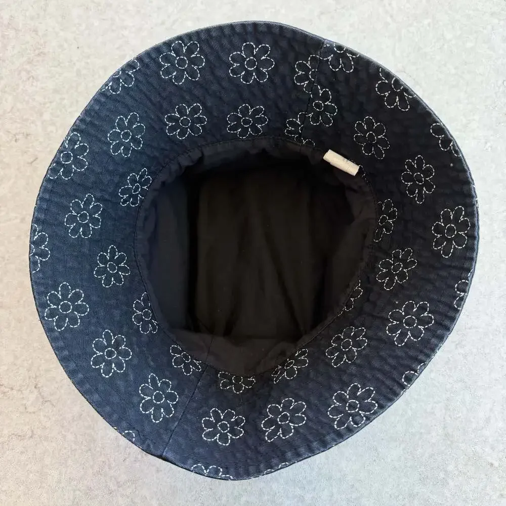Art Class Black Floral Stitched Bucket Hat